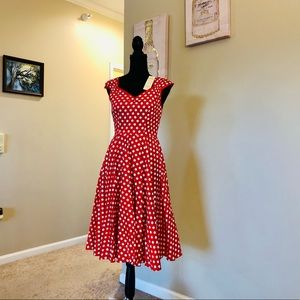 vintage red polka dot dress